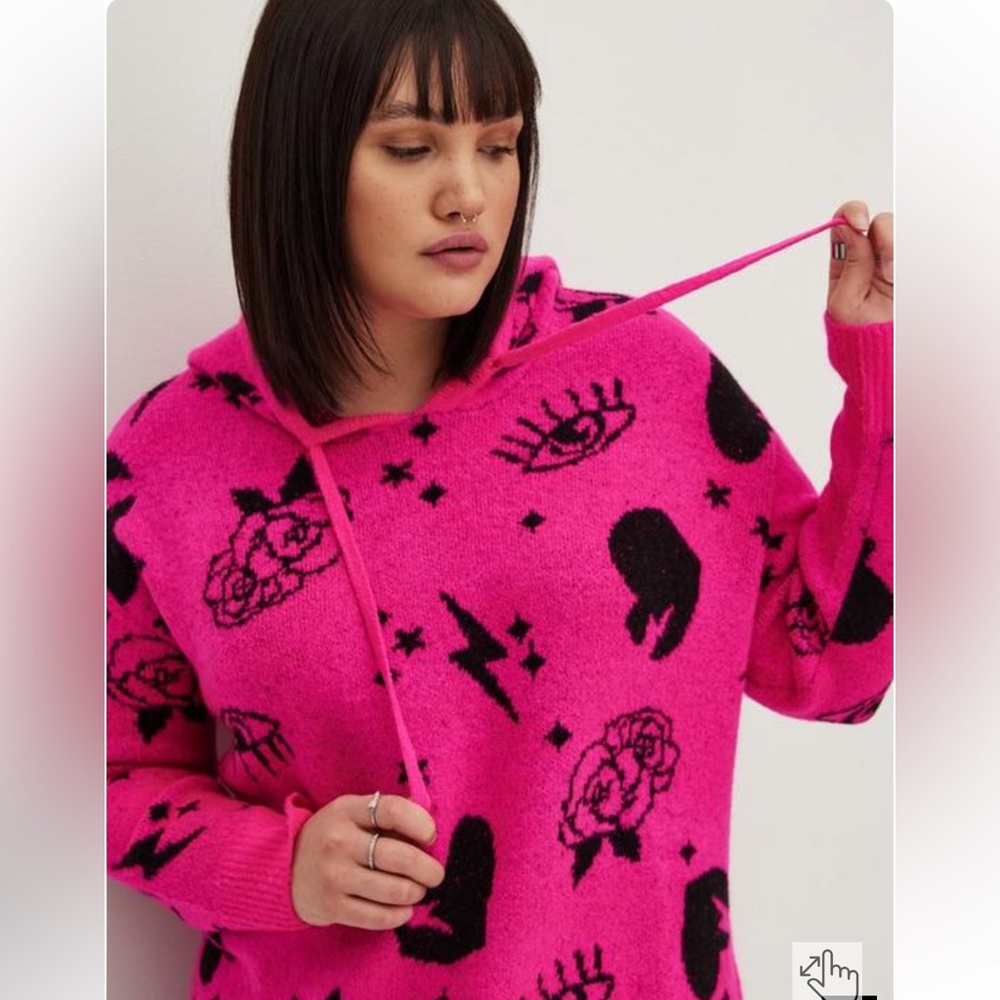 NWOT - LoveSick Drop Shoulder Relaxed Hoodie - Drama Free Toss Pink